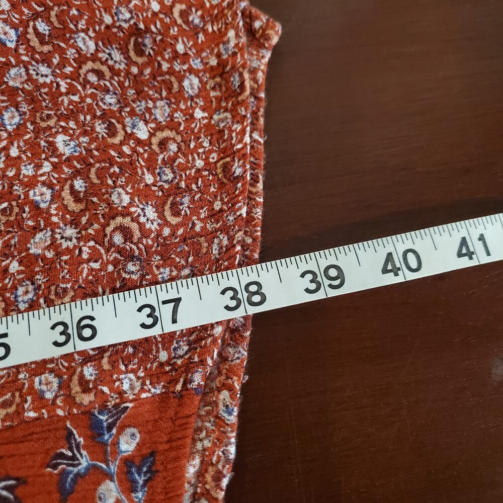 Knox Rose Floral 1/4 Button Floral Boho Midi Dress Size M Cottage Hippie Pockets - Picture 12 of 12
